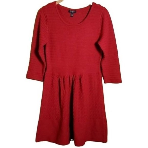 Jessica Simpson Dresses & Skirts - JESSICA SIMPSON XL RED KNIT FIT & FLARE MIDI